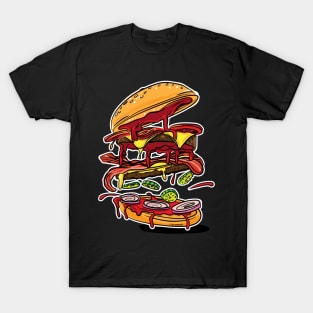 BBQ Barbeque Hickory Bacon Double Cheese Burger T-Shirt
